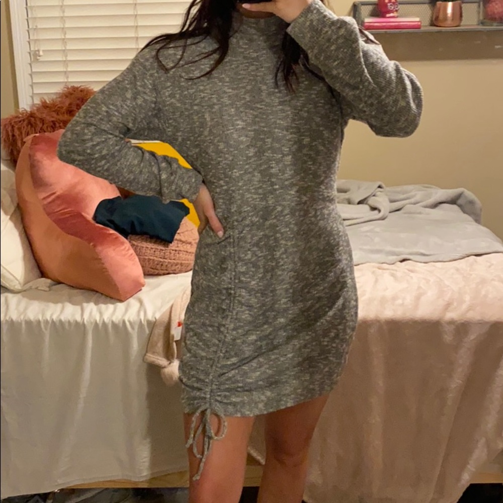 Gray sweater dress
